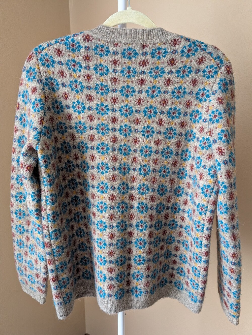 Uniqlo Ines de la Fressange Fair Isle Cardigan Sweater Wool Alpaca XL Multi - Picture 3 of 13